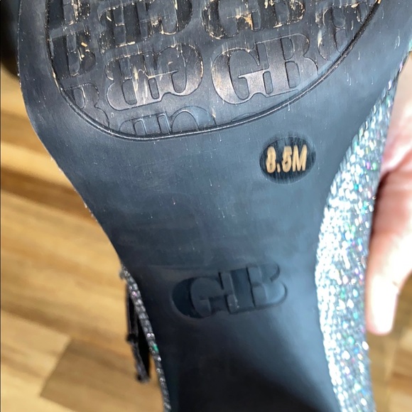 Gianni Bini silver holographic Sparkling Mary Jane square Heels - Picture 10 of 15